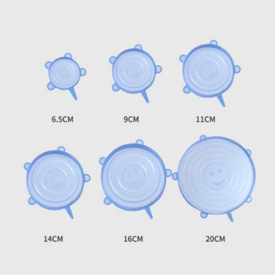 6 TAPAS DE SILICON REUTILIZABLES